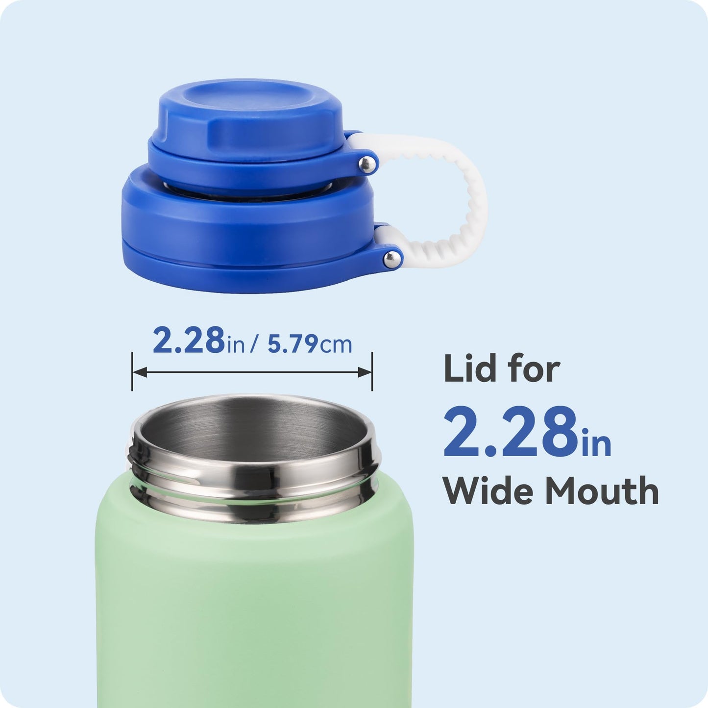 Prurex Clear Spout Lid for Hydro Flask 12 16 20 32 40 64 oz Wide Mouth Bottle,Replacement Lid for 2.28" Wide Mouth Sport Water Bottle Accessories