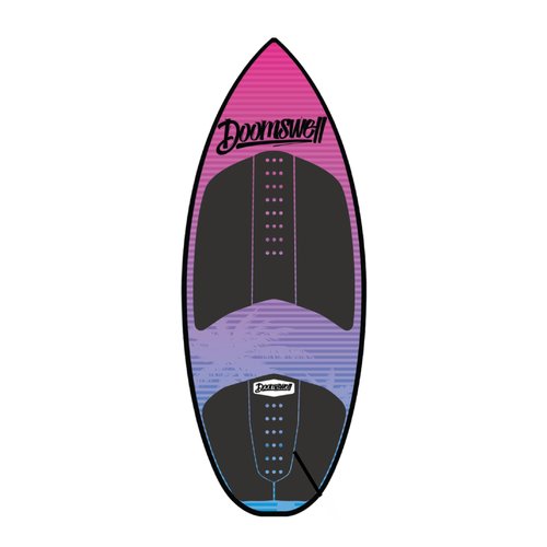 Doomswell Nitro Wakesurf Board – 4'6" Skim Wakesurf Board for Beginner & Intermediate Wake Surfing | Low Rocker, Single Fin, Compression-Molded High-Performance Design (Pink)