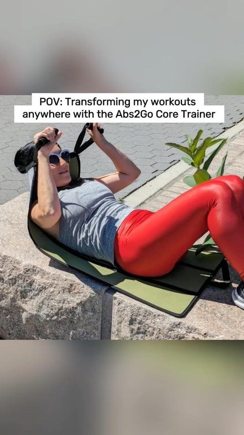 Abs2Go Core and Abs Resistance Trainer with Head, Neck and Back Support, Lightweight & Portable, Home Gym Equipment or Travel Workouts
