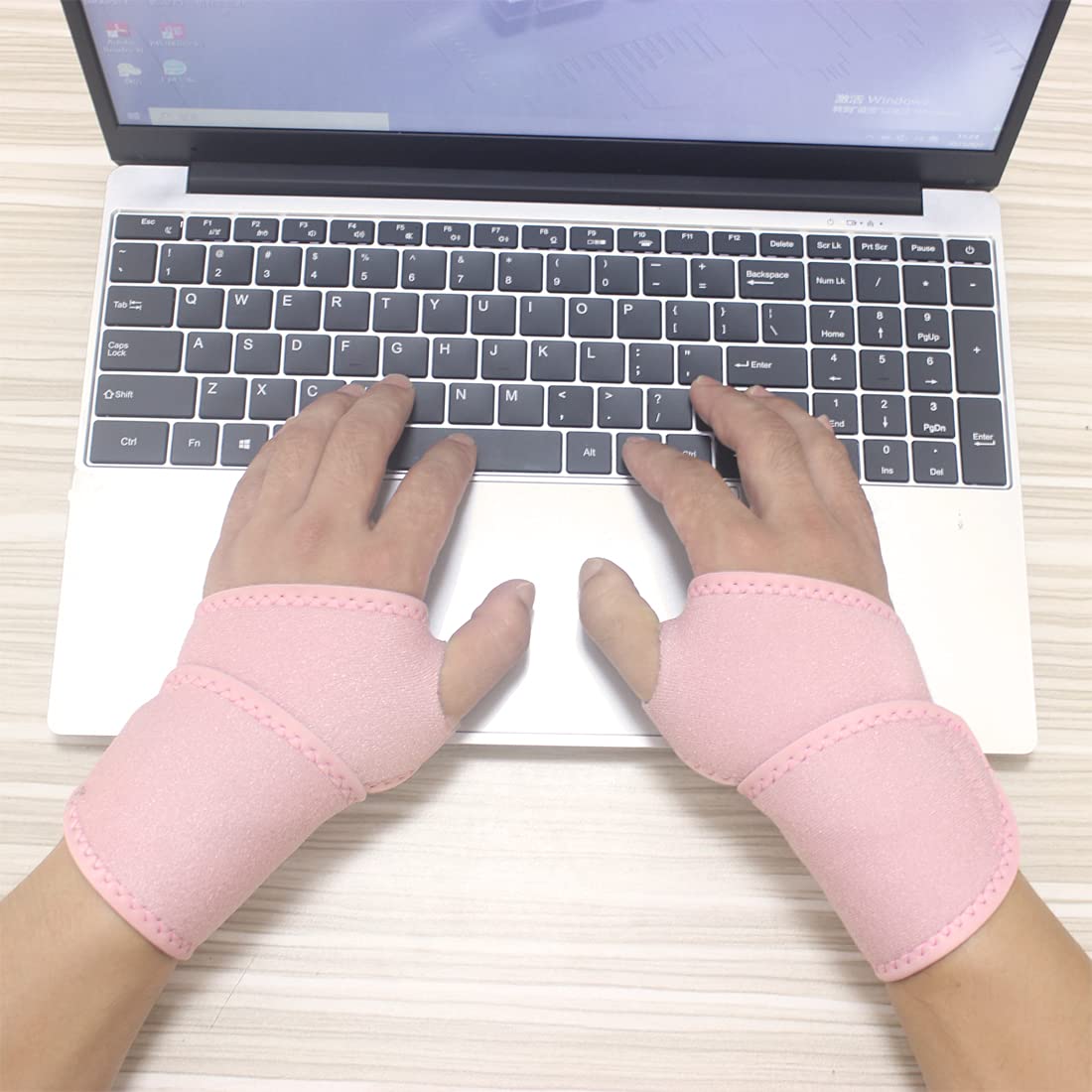 YUNYILAN Wrist Brace Wrist Wraps for Carpal Tunnel 2 Pack Wrist Brace Compression Straps Hand Support, Adjustable Wrist Support for Arthritis and Tendinitis, Joint Pain Relief (Pink)