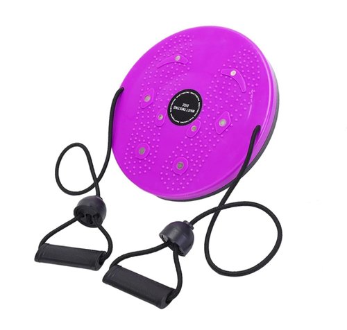 Ab Twister Board for Exercise Waist Twisting Disc with 8 Magnets Fitness Twister with Handles Trims Waist Arms Hips and Thighs（Purple)