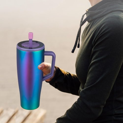 VANEST 2 Pack Magnetic Straw Caps Compatible with BrüMate All Era and Resa Tumblers, Silicone Straw Caps Toppers Compatible with Brumate Accessories, Straw Covers Protectors BPA Free (Purple)