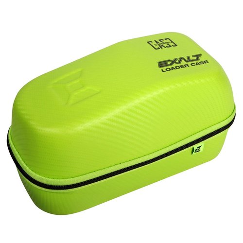 Exalt Paintball Loader Case - Univeral Paintball Hopper Protective Case - Carbon Case Series (Black Carbon/Lime Microfiber)