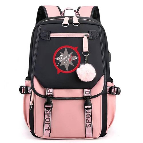 AiHdcy SKZ Backpack Merch, SKZ Book Bag Casual Backpack (Pink2)