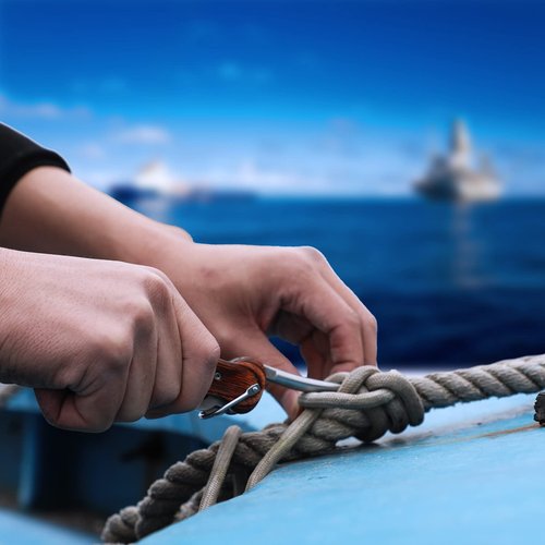 DULEES Marlin Spike Rigging Knife, Multipurpose Sailing Knife Sailor Knife Boat Knife Matching Belt Pocket Sheath, Marlinspike Knotting Tool for Boating Fishing Sailboats.