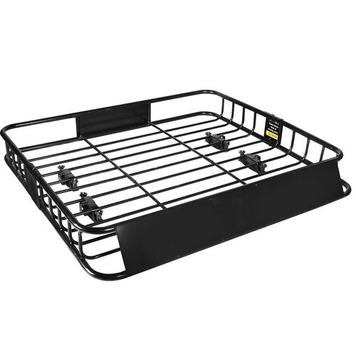 FORWODE 43" x 50" x 6" Roof Rack Carrier Basket, Rooftop Cargo Carrier Basket with 250 lbs Capacity, Rust-Proof Steel Heavy Duty Top Luggage Basket for Car, SUV or Truck