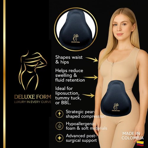 DELUXE FORM Ab Board Post Surgery – Pear-Shaped Abdominal Binder Compression Board for Tummy Tuck, Lipo Foam Support for Post Surgical Recovery, BBL Accessories, Fajas Colombianas Moldeadoras