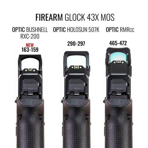 Night Fision Blacked Out Stealth Optic Height Sight Set for Glock 43/43x/48 w/ 507k