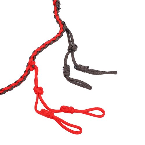 Drfeify Portable Braided Paracord Duck Call Lanyard with Loops, Great for Outdoor Games, Duck Whistle, Goose Calls and Game Carrier (Red)