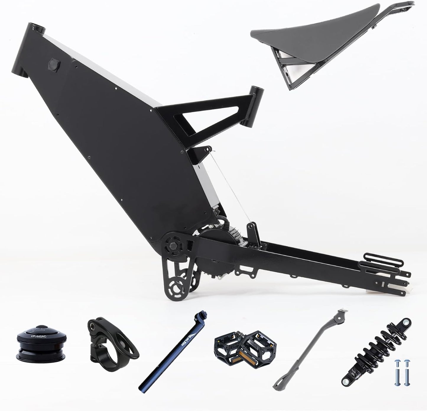 KEYU F4 Middle Motor Drive Carbon Mountain Fat 26 Dirt Full Suspension Enduro Stealth Bomber Electric Bicycle Bike Ebike Frame kit