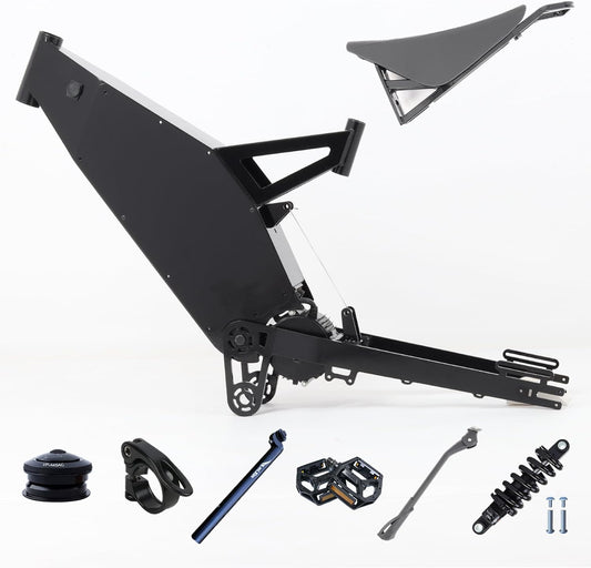 KEYU F4 Middle Motor Drive Carbon Mountain Fat 26 Dirt Full Suspension Enduro Stealth Bomber Electric Bicycle Bike Ebike Frame kit