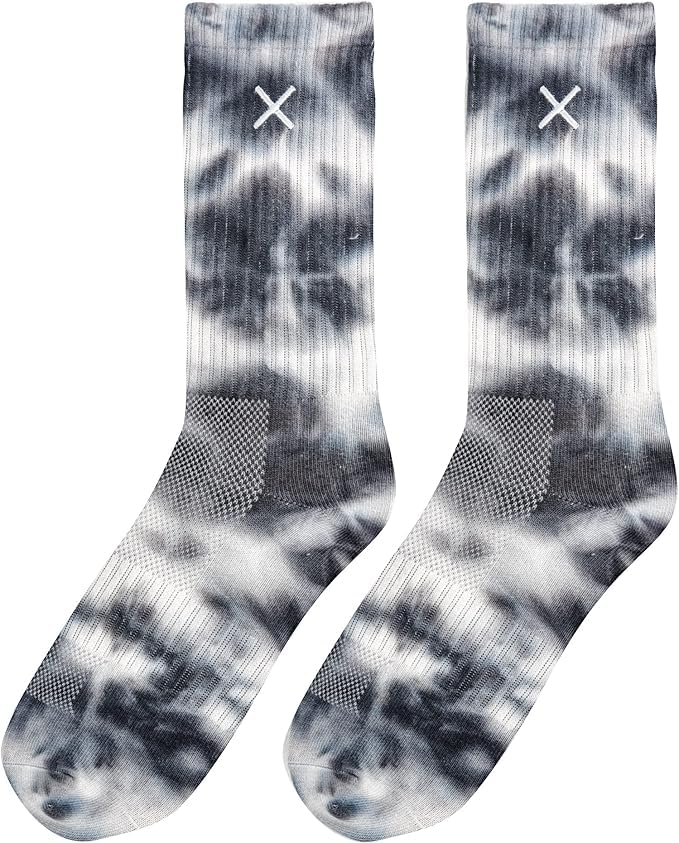 Odd Sox Basix Unisex Tie Dye Crew Socks Large - Storm Pattern
