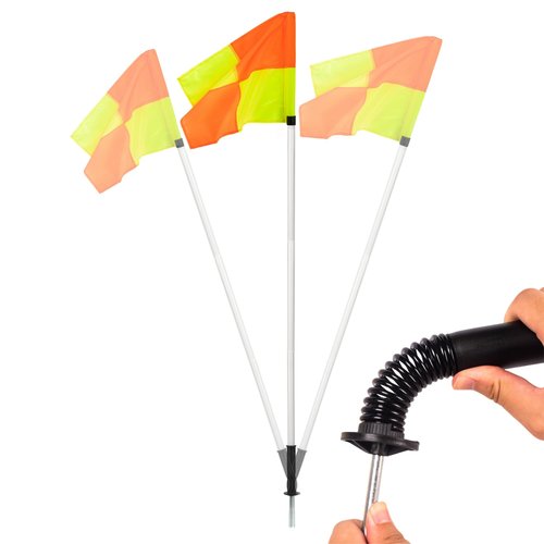 Spring Loaded 5FT Corner Flags for Soccer Field Set with Storage Bag, Universal Adjustable Speed and Agility Training Equipment, Soccer Agility Poles-White
