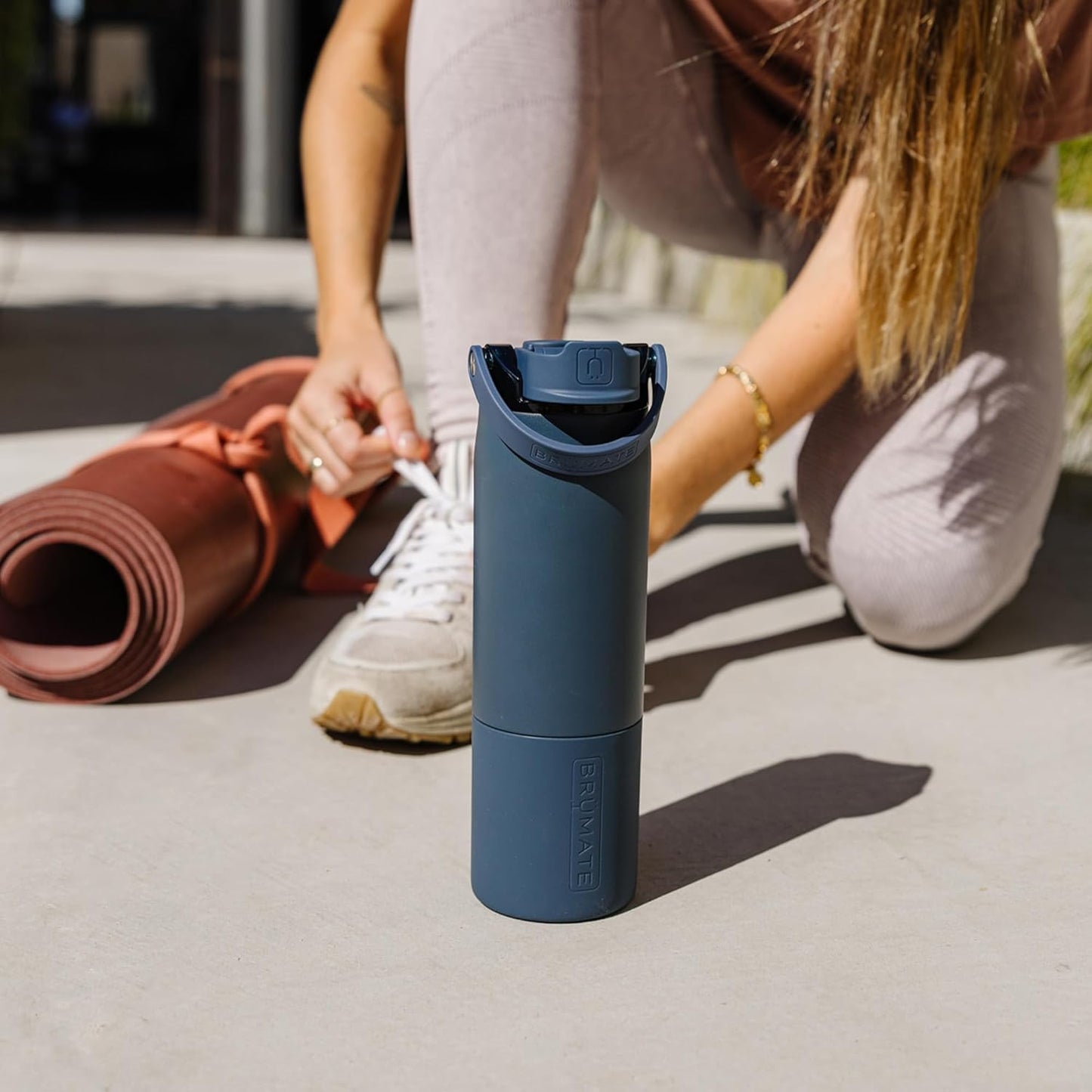 BrüMate Rise 35oz Water Bottle With 100% Leakproof Covered Silicone Straw | Insulated Stainless Steel Water Bottle With Removable Straw | Fast Flow | Soft Sip Silicone Spout | BPA-Free (Glacier)