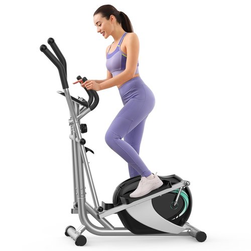 Elliptical Machine, Dripex Magnetic Elliptical Training Machines, Hyper-Quiet Fitness Cardio Elliptical Trainer w/ 6KG Flywheel, 8 Resistance Levels, Heart Rate Sensor, LCD Monitor & Device Holder