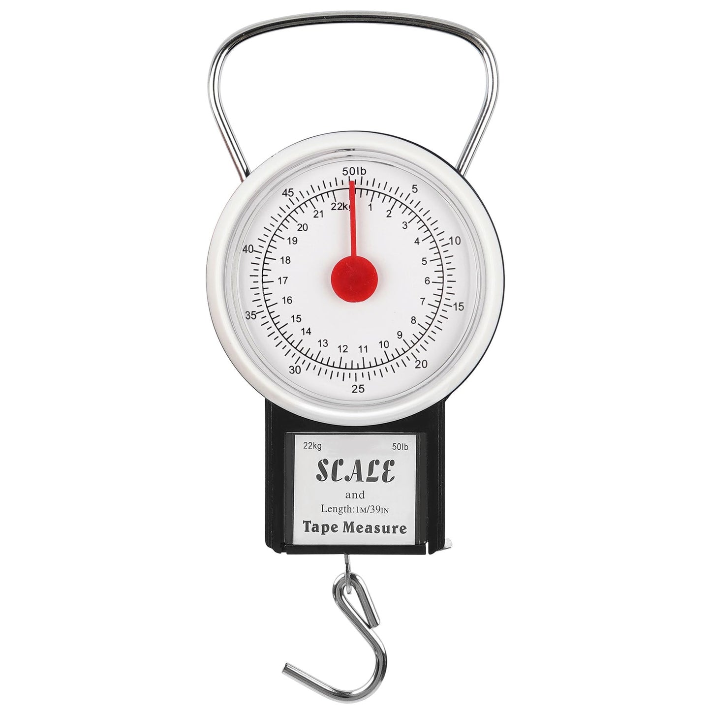 Mechanical Hanging Scale Multi-Purpose Portable Spring Dial Weight Scale with Tape Measure for Fishing Kitchen Farms