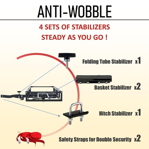 Trailer Hitch Bike Rack for Car 2 Bikes, E Bike Carrier Hitch Mount 2 Bike, Fat-Tire Ebike Rack for Tow Hitch, Fits 2" Receiver for SUV Truck Rv Van (2 Bike - 300 Lbs Cap - Black)