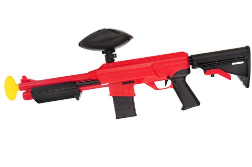 JT Paintball SplatMaster z18 .50 Cal Paintball Marker w/ 200 Round Hopper (Red)