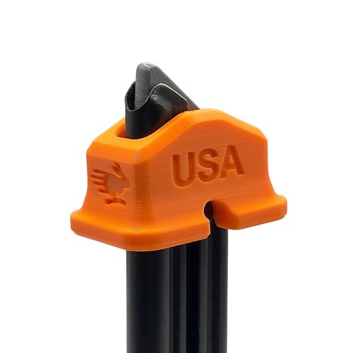 Mag Rabbit Magazine Rapid Speed Loader for Ruger Mark I II III IV 22/45, Smith & Wesson Victory, Browning Buckmark 22LR - Pain Free - Thumb Relief - Easy Loading (Orange)