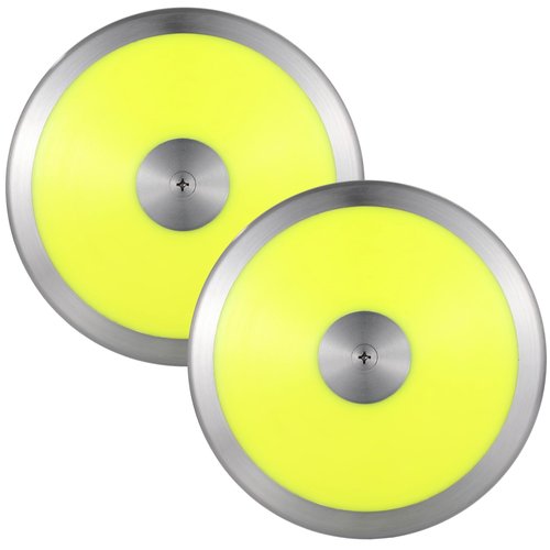 Tideme 2 PCS 1.6 Kg Sports Training Discus, Track and Field Discus for High School Boys Girls, Reliable Nylon-Iron Built, Easy-to-Grip Anti-Slip Polished Finish, Sports Practice Discus, Yellow