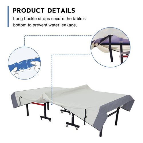 STEECA Ping Pong Table Cover Outdoor Waterproof, Dual Function Table Tennis Cover Fits Both Folding Tables and Flat Tables Indoor & Outside 68"L x 6"/30"W x 62"H