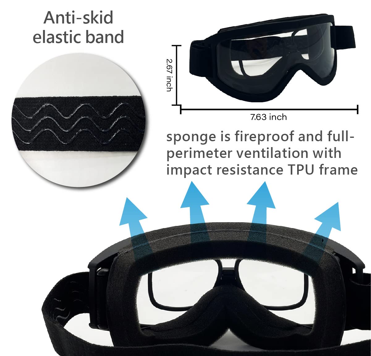 HUNTERSKY Safety Goggles Military Grade for Men and Women UV Eye Protection for Shooting Tactical and Extreme Sports ballistic airsoft paintball anti-fog clear lens