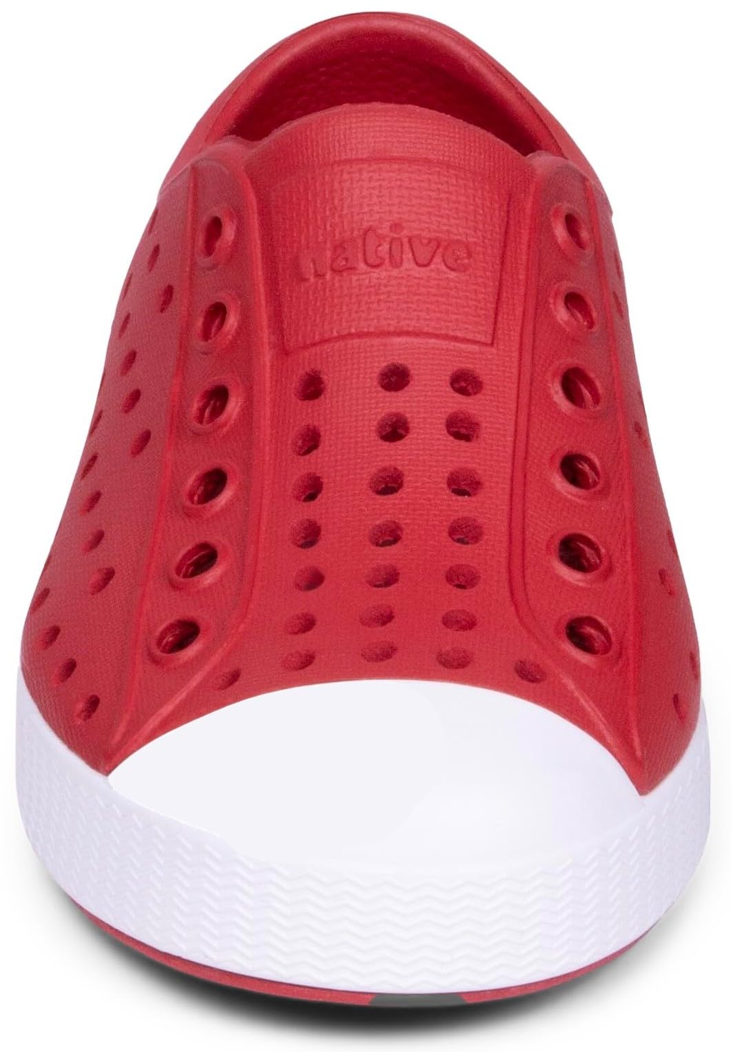 Native Shoes Unisex-Kids Jefferson Sneakers, Ruby Red/Shell White, 4 Big Kid