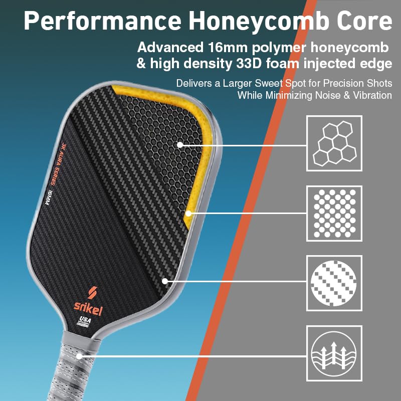 Gray Pickleball Paddle - USAPA Approved T700 Carbon Fiber Racket