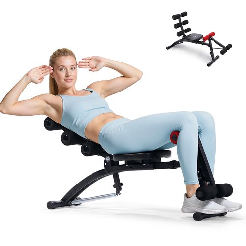 MERACH Ab Machine for Home Gym, Adjustable Ab Trainer Bench for Full Body Workout, Multi-Functional Sit Up Machine for Abdominal, Ab Exercise Chair with 300 LBS Weight Capacity for Women