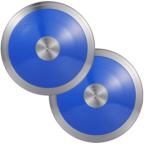 Tideme 2 PCS 1.6 Kg Sports Training Discus, Track and Field Discus for High School Boys Girls, Reliable Nylon-Iron Built, Easy-to-Grip Anti-Slip Polished Finish, Sports Practice Discus, Blue