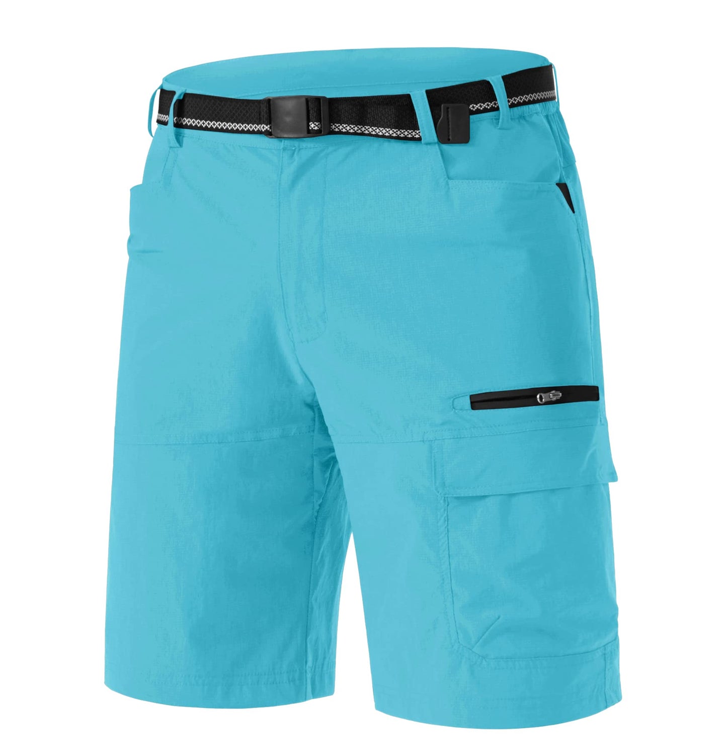 TACVASEN Shorts for Men Hiking Outdoor Shorts Quick Dry Casual Breathable Fishing Golf Dress Cargo Summer Shorts Ice Blue 38
