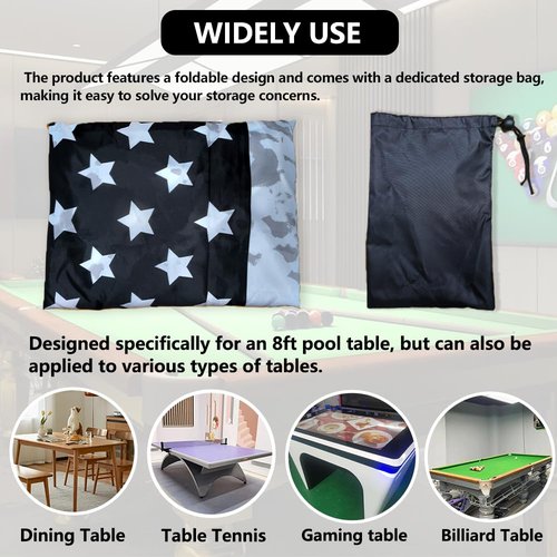 Pool Table Cover 8ft,Billiard Table Covers Waterproof Custom Tablecloth Dust Cloth,Indoor/Outdoor Billiards Topper Accessories for Protecting Felt Scratch-Resistant for para Bar,Home,Billiard Room