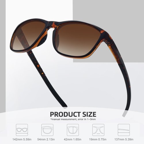 MEETSUN Polarized Sports Sunglasses for Women Men Driving Running Cycling Fishing Sun Glasses UV400 Protection Tortoise Frame-Gradient Brown Lens