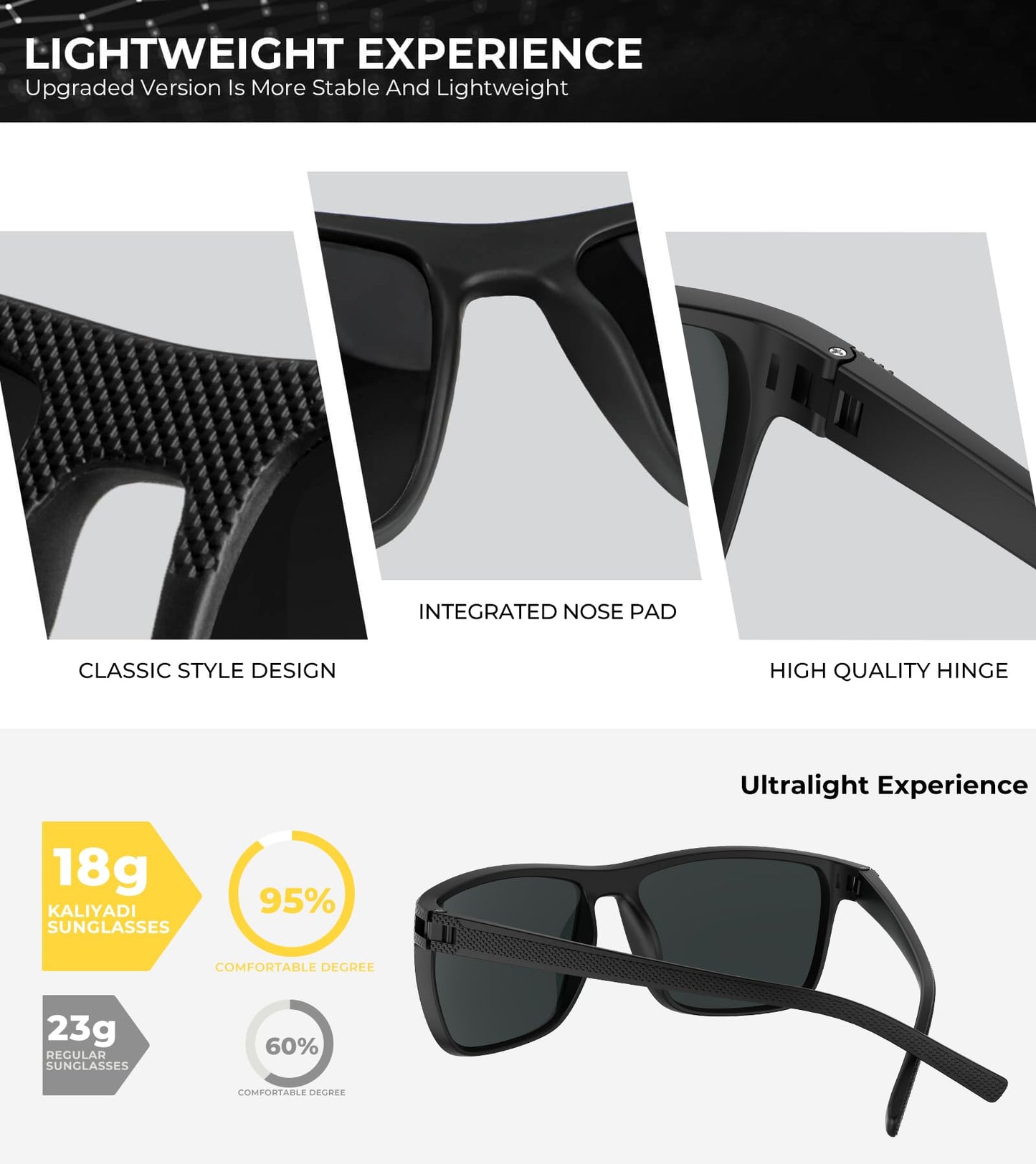 KALIYADI Mens-Sunglasses Polarized Sun-Glasses Men: Classic Sunglasses for Driving Fishing Golf With UV400 Protection