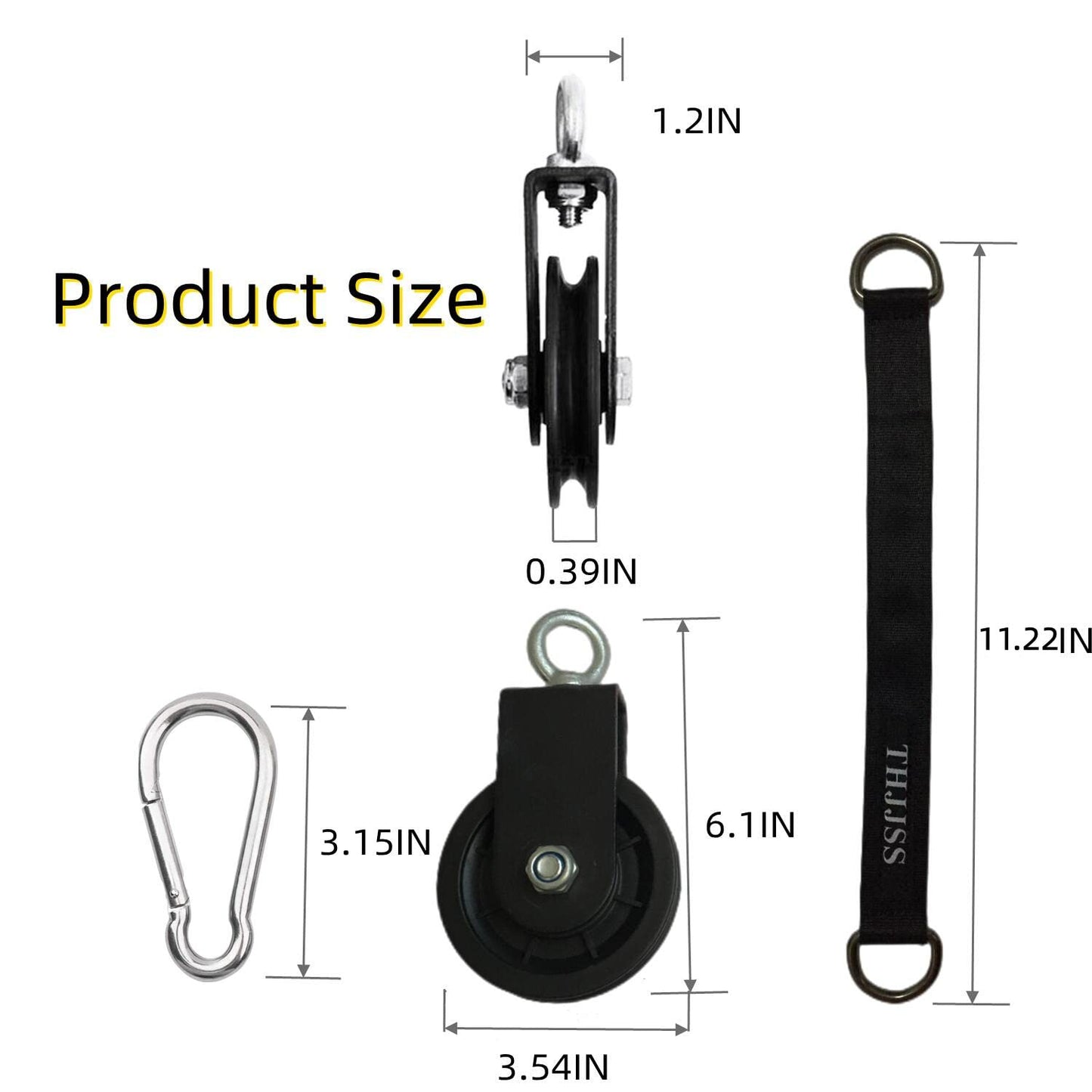 Home Gym Pulley Cable System,Silent Weight Cable Machine Attachment for Lat Pulldowns Tricep Extensions Heavy Duty Coated Steel Wire,Easy DIY Setup with Hanging Strap Carabiners Ideal for Small Spaces