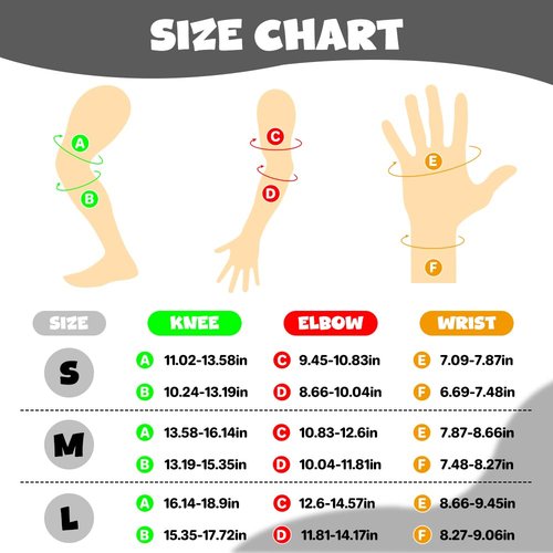 JBM Kids/Youth Knee Pad Elbow Pads and Wrist Guards Protective Gear Set for Skateboarding Cycling Roller Skating Inline Skating Scooter Riding Sports BMX Biking Sports