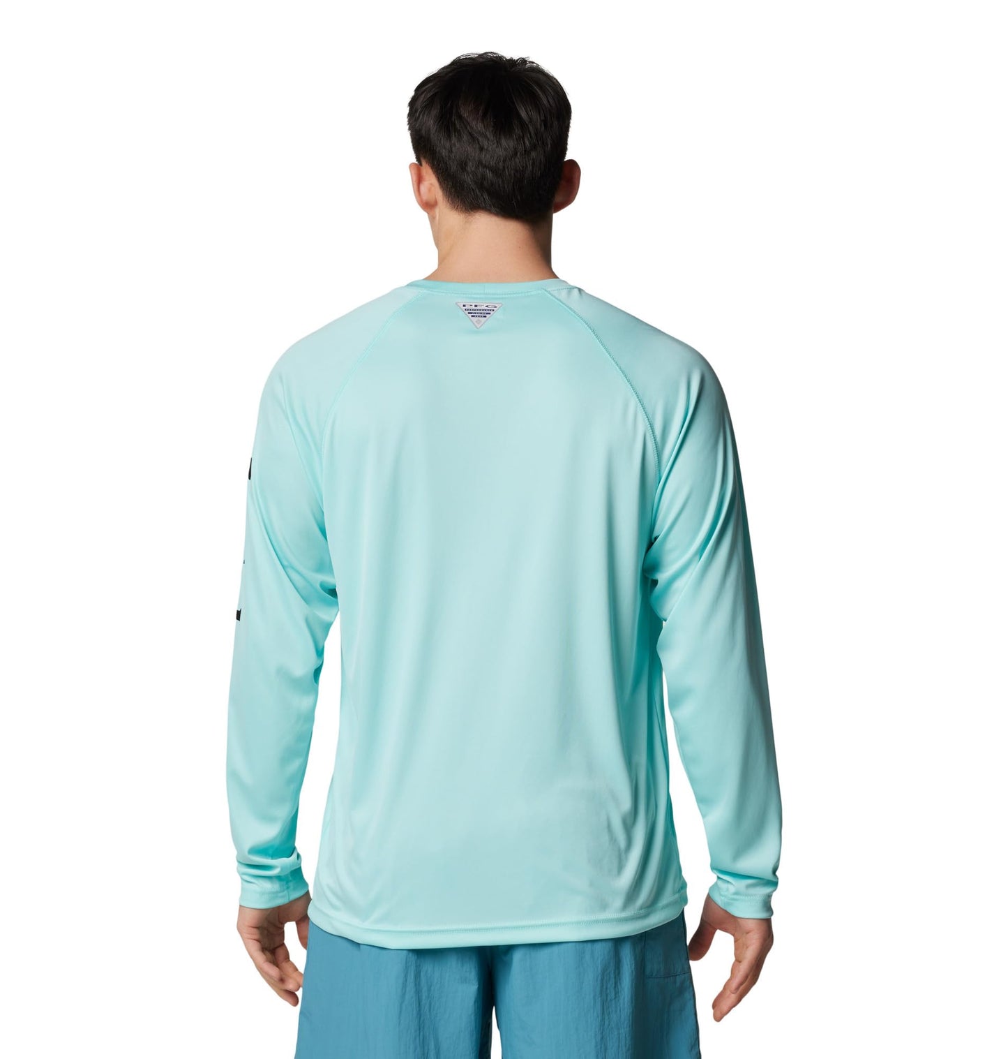 Columbia Men's PFG Terminal Tackle Long Sleeve Fishing Shirt, Gulf Stream/Black Logo, X-Large Tall
