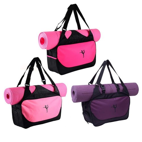 RiToEasysports Water Proof Yoga Mat Bag, Large Capacity Sport Handbag with Viscose Design Shoulder Strap for Yoga (Purple)
