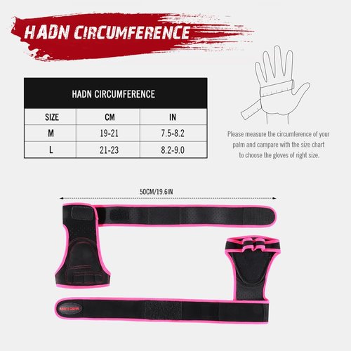Ventilated Weight Lifting Workout Gloves with Built-in Wrist Wraps for Men and Women - Great for Gym Fitness, Cross Training, Hand Support & Weightlifting Pink M