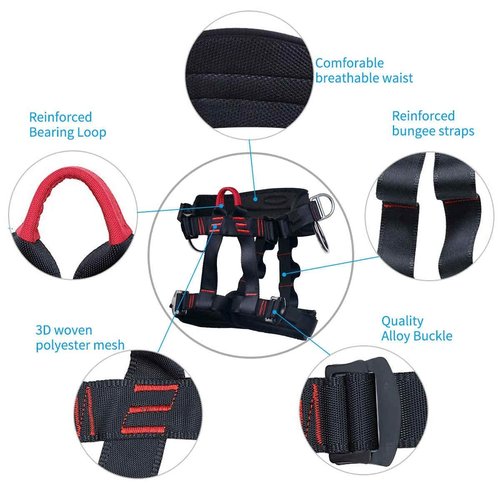 HandAcc Climbing belts, Thicken Professional Large Size Safety Belt for Caving Rock Climbing Fire Rescuing Rappelling Tree and Outdoor Adventure Activities