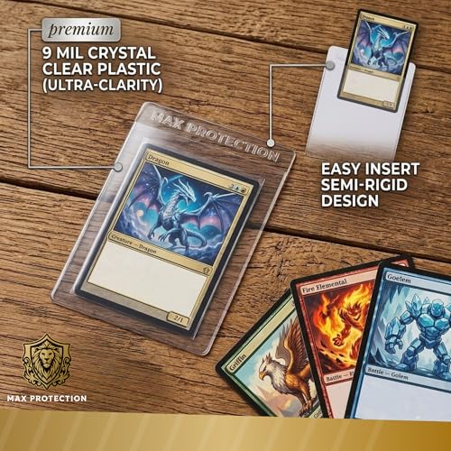 Semi Rigid Card Holder Set with 50 Card Sleeves for Trading Cards - Variation of THIS listing
