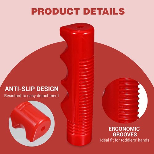 Handlebar Grips Compatible with Radio Flyer Tricycle, 3/4 Inch Bicycle Grip, Kids Non-Slip-Bicycle Handlebar Grips, 1 Pair Red Tricycle HandlebarGrips