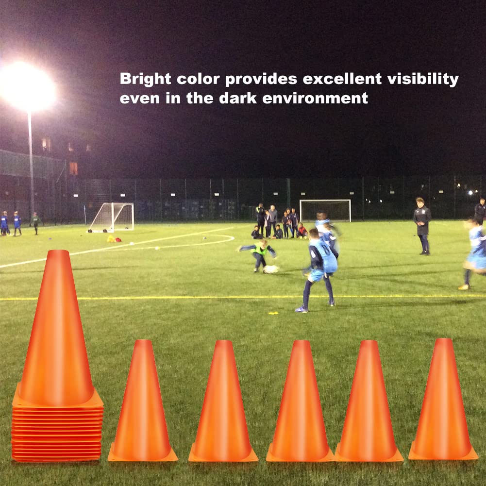 MIVERYEA Cones Sports 9 Inch, 15 Pack Training Cones for Soccer Practice, Agility Field Cone Set for Drills Football Basketball, Plastic Cones for Outdoor Indoor Games