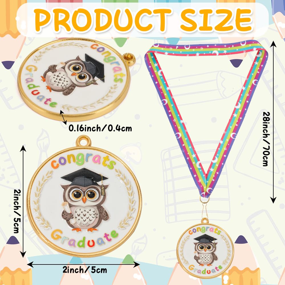 Congrats Kids Graduation Medal, 2 Inch Kindergarten Preschool Graduation Medals for Kids with Rainbow Neck Ribbon for Students Award Medallion Graduation Gifts, Graduation Decorations Class of 2025