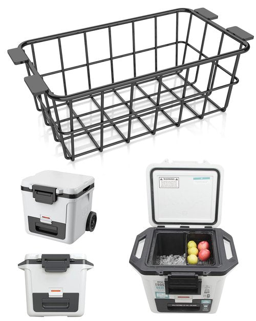 Cooler Basket for Ninja FrostVault 30qt Hard Cooler & Wheeled Cooler - Heavy-Duty Organizer Rack for Efficient Storage, Dry-Goods Basket for Perfect for Camping Trips or Outdoor Parties, Black