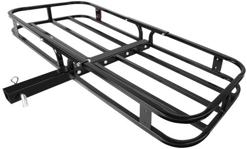 MaxxHaul 70107 53" x 19-1/2" Hitch Cargo Carrier - Trailer Mount Steel With High Side Rails For RV's, Trucks, SUV's, Vans, Cars 2" Receiver 500-lb Load Capacity , Black