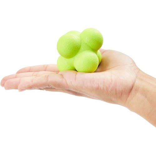 Juvale 2 Pack Rubber Hand Eye Coordination Training Balls for Reflex Speed, Multiside Reaction Ball for Sports, Agility Training Equipment, Baseball Tennis, and Softball