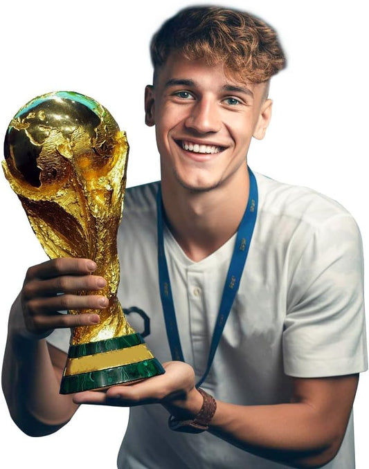 2022 World Cup Trophy Replica Resin Soccer Collectibles Sports Fan Trophy Gold Bedroom Office Desktop Decor