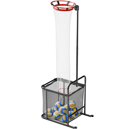 Volleyball Setter Training Equipment, Volleyball Setter Trainer Net with 2 Target Hoop Size,13 Heights & 6 Angles Adjustable, Serving Spiking Drills System with Ball Collection Bag