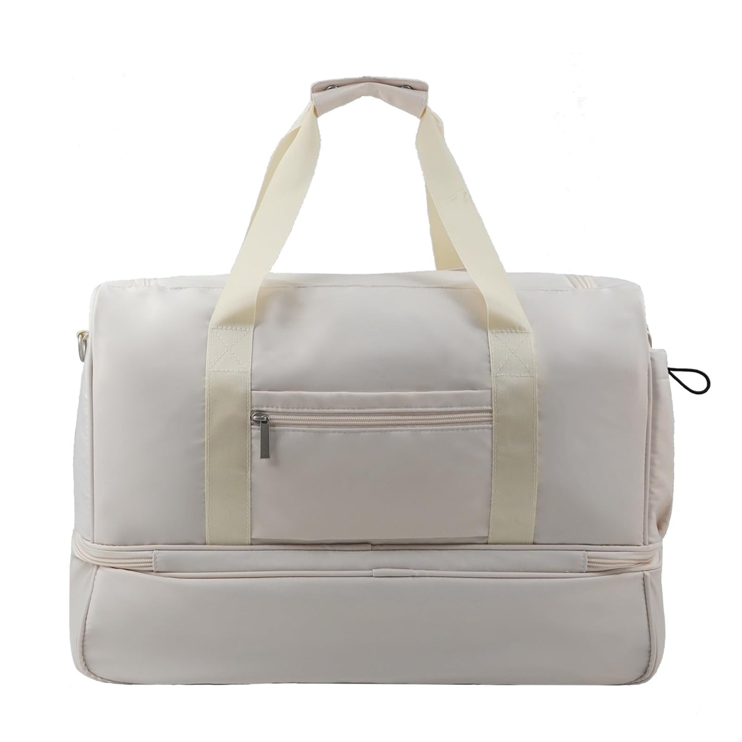 Carry On Travel Duffel Bag for Women & Men,Overnight Weekender Bag with Shoe Compartment,Trolley Sleeve and Adjustable Shoulder Strap,Business & Weekend Travel,Gym,Sports,Yoga & Dance(Ivory)